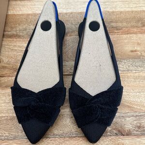 Rothy's Black Flats with Bow Accent